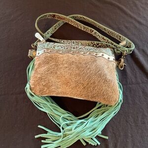 Myra Leather Fringed Crossbody Handbag